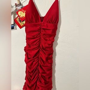 A Windsor spandex material red dress
